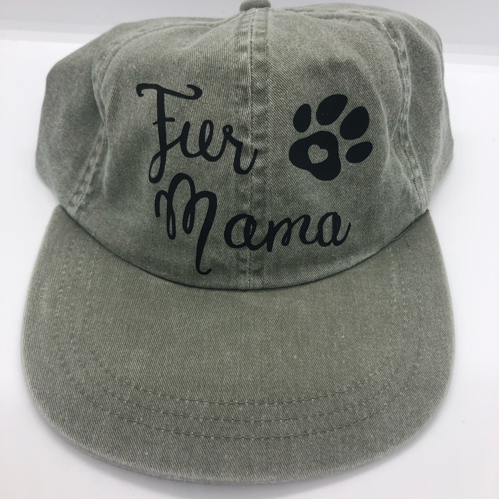 Army Green Fur Mama “Dad” Baseball Cap